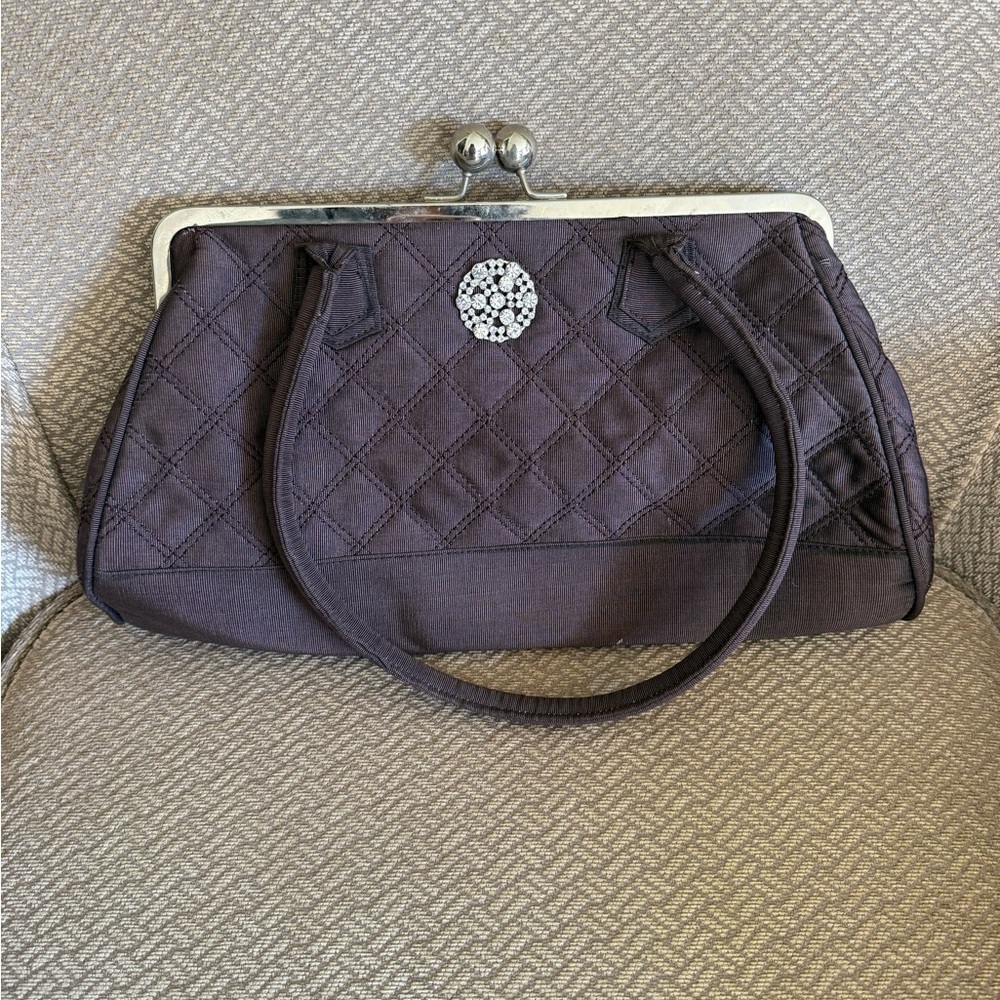 Elegant Quilted Brown Handbag